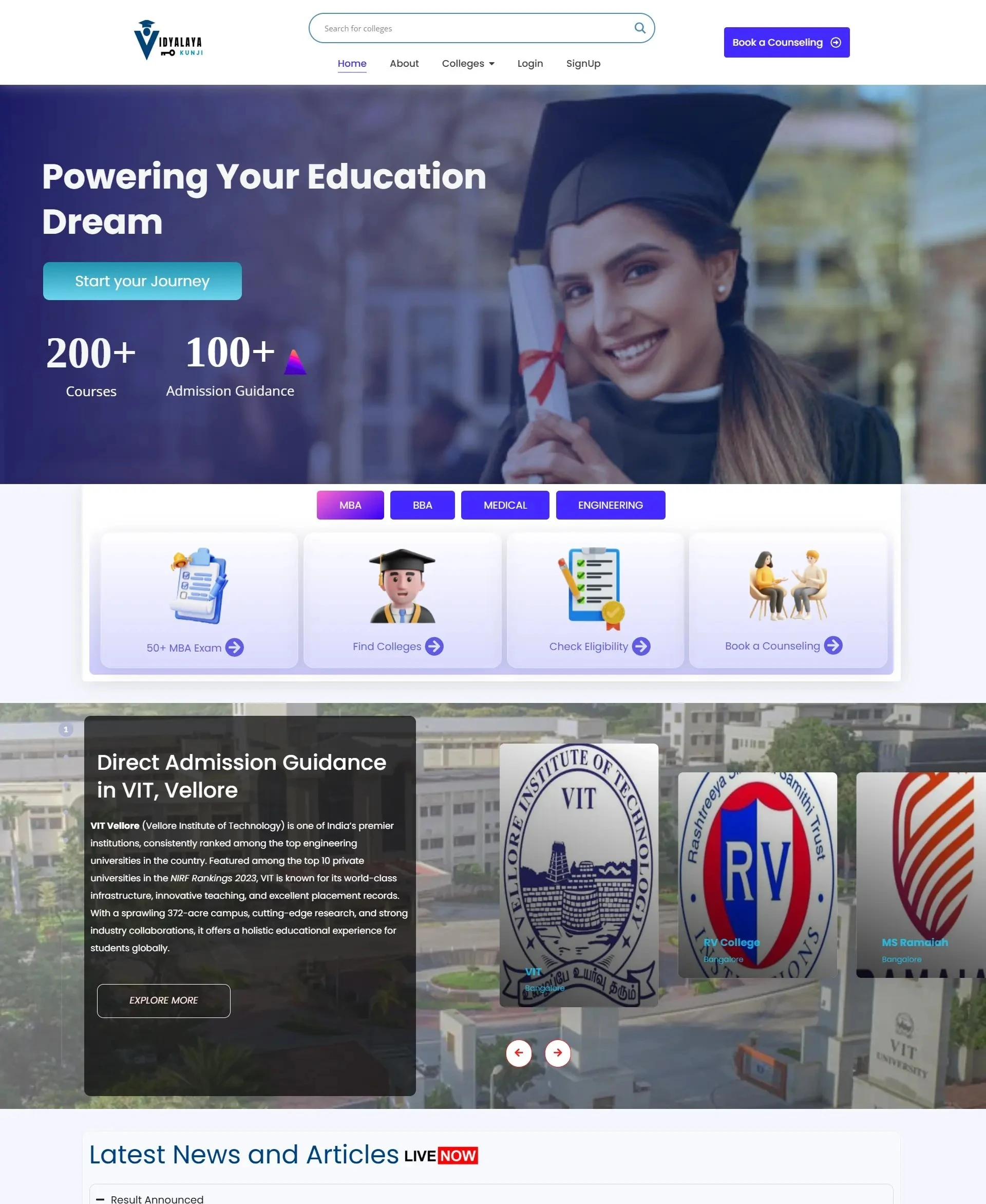 Vidyalayakunji (Counseling Website)
